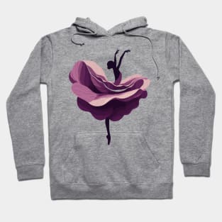 Ballerina in a purple tutu dancing. Vector illustration, tiptoe dancing, ballet dance pose art Hoodie